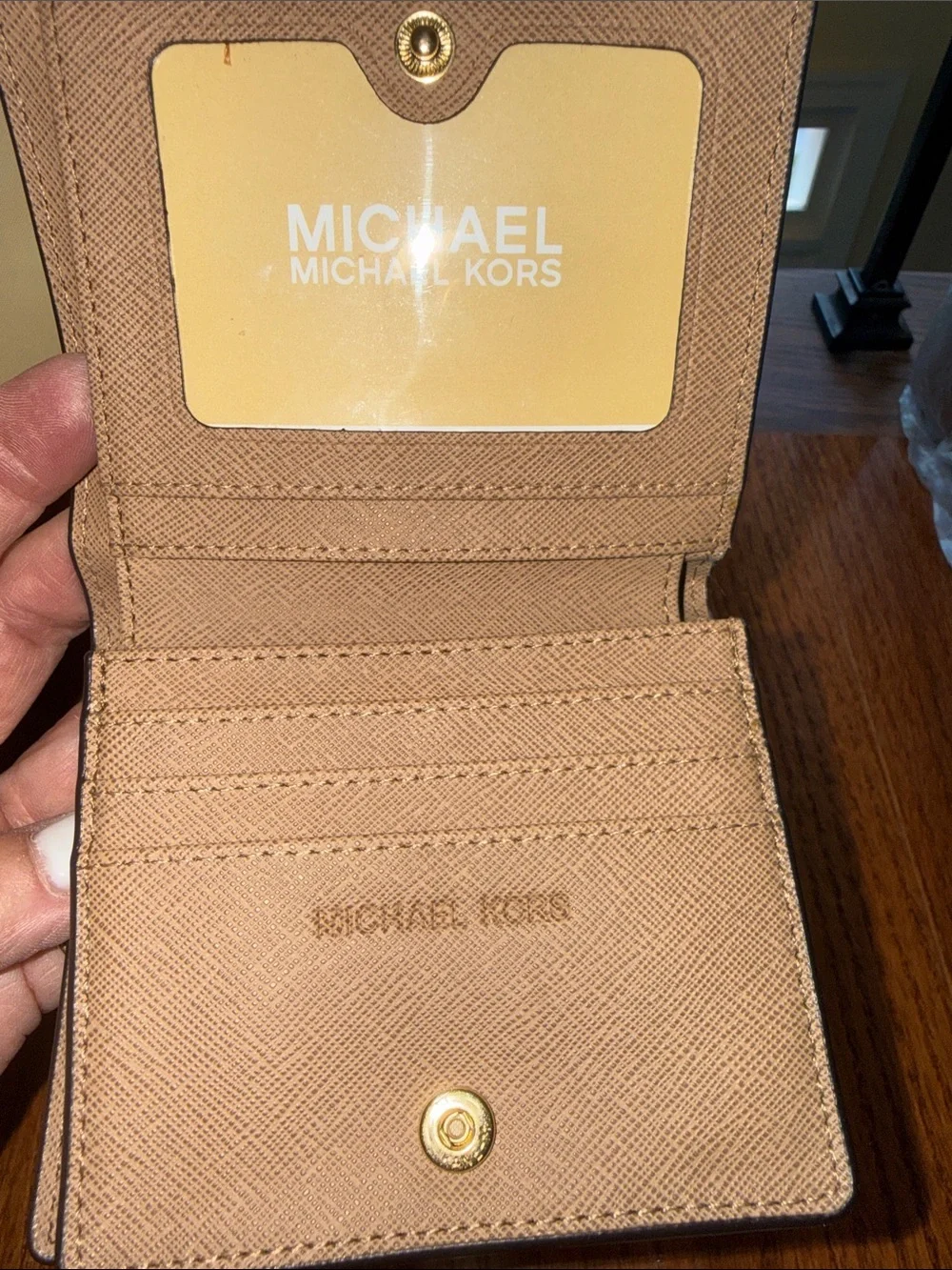 Michael Kors Pebbled Leather Bifold Wallet - Tan